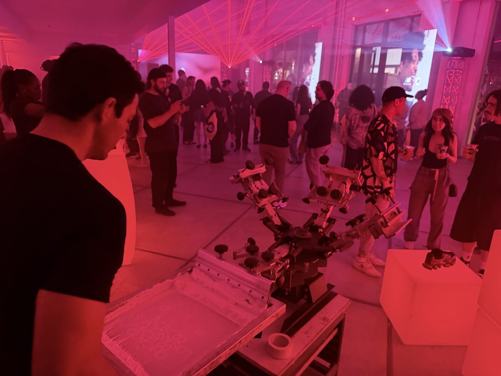 Live printing at a Nashville brand activation pop-up